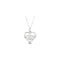 CZ Filigree 'Pure in Heart' Rhodium Plate Sterling Silver Pendant Necklace,18"