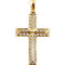 Diamond Angled Cross 14k Yellow Gold Pendant (.25 Ctw, H+ Color, I1 Clarity)