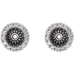 Diamond Cluster Earring Jackets, Rhodium-Plated 14k White Gold (4.1MM) (0.16 Ctw, G-H Color, I2 Clarity)