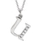 Diamond Initial 'u' Lowercase Letter Rhodium-Plate 14k White Gold Pendant Necklace, 16" (.025 Ctw GH, I1)