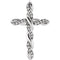 Diamond Rope-Trim Cross Rhodium-Plated 14k White Gold Pendant (.25 Ctw, G-H Color,SI1 Clarity)