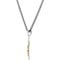Two-Tone Crucifix Sterling Silver and 14k Yellow Gold Necklace, 24" (28X16.2MM)