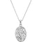 Sterling Silver Round Heart and Scrollwork Family Pendant Necklace 18"