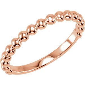 Granulated Bead Stackable 2.5mm 14k Rose Gold Ring, Size 8.75
