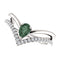 Chatham Created Alexandrite Pear and Diamond Chevron Rhodium-Plated 14k White Gold Ring (.145 Ctw, G-H Color, I1 Clarity), Size 6