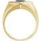 Men's Created Blue Sapphire and Diamond Ring, 14k Yellow Gold (.025 Ctw, HIJ Color, SI2-I1 Clarity), Size 10