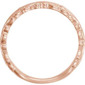 Scrollwork Stackable Ring, 14k Rose Gold, Size 7.75