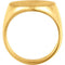 Men's Closed Back Brushed Signet Semi-Polished 10k Yellow Gold Ring, (18 mm) Size 11