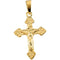 Child's Trefoil Crucifix 14k Yellow Gold Pendant (18X13MM)