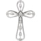 Diamond Lattice Cross Rhodium-Plated 14k White Gold Pendant (.05 Ctw, H+ Color, I1 Clarity)