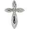 Black and White Enamel Diamond Cross 14k White Gold Pendant