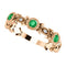 Chatham Created Emerald and Diamond Vintage-Style Ring, 14k Rose Gold, Size 7.25