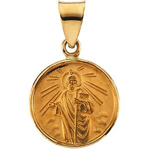 18k Yellow Gold St. Jude Medal (13 MM)