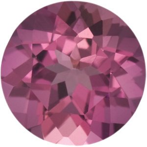 Round Pink Tourmaline Disc Pendant, 14k Rose Gold