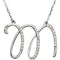 Diamond Initial Letter 'M' Rhodium-Plated 14k White Gold Pendant Necklace, 17" (GH, I1, 1/6 Ctw)