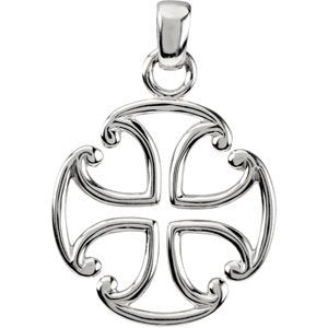 Maltese Cross Sterling Silver Pendant