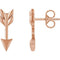 Satin-Finish Arrow Earrings, 14k Rose Gold