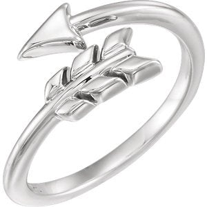 Platinum Bypass Arrow Ring, Size 8.25