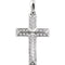 Diamond Angled Cross Rhodium-Plated 14k White Gold Pendant (.25 Ctw, H+ Color, I1 Clarity)