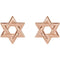 Star of David 14k Rose Gold Stud Earrings (9.50X9.50 MM)