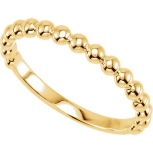 Granulated Bead Stackable 2.5mm 14k Yellow Gold Ring
