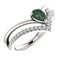 Chatham Created Alexandrite Pear and Diamond Chevron Rhodium-Plated 14k White Gold Ring (.145 Ctw, G-H Color, I1 Clarity), Size 6