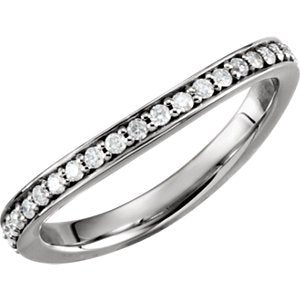 Diamond Stackable Curved Eternity Band, 14k White Gold, Size 7