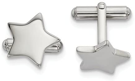 Stainless Steel Star Cuff Links, 18.25x16.87MM
