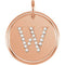 Diamond Initial "W" Pendant, 14k Rose Gold (0.1 Ctw, Color GH, Clarity I1)
