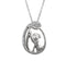 Diamond Woman and Dog Pendant Sterling Silver Necklace, 18" with Charm Pet Collar Tag