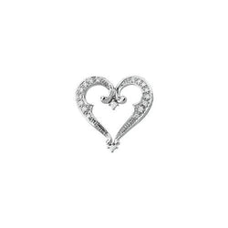 14k White Gold .18 Cttw. Diamond Heart Pendant