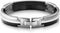 Men's Black Titanium 12mm Black Ti, Argentium Sterling Silver Link Bracelet, 8"