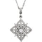 Diamond Vintage-Style 8 Point Star Sterling Silver Pendant Necklace, 18" (1/6 Cttw)
