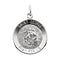 Rhodium Plated Sterling Silver Round St. George Medal Necklace, 18" (18.25 MM)