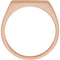 Men's Closed Back Brushed Rectangle Signet Semi-Polished 10k Rose Gold Ring (15x11mm) Size 10