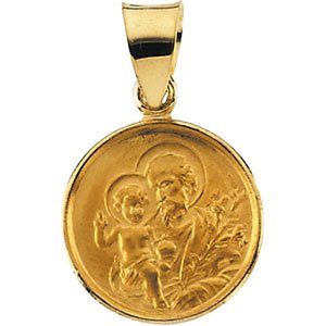 18k Yellow Gold St. Joseph Medal (13 MM)