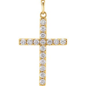 Diamond Cross Pendant, 14k Yellow Gold (0.25 Ctw, Color GH, Clarity I1)