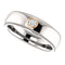 Men's Rhodium-Plated 14k White Gold Diamond and 14k Rose Gold 6mm Milgrain Band (.03 Ctw, Color G-H, SI2-SI3 Clarity) Size 11