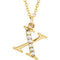 Diamond Initial 'x' Lowercase Letter 14k Yellow Gold Pendant Necklace, 16" (.03 Ctw, GH Color, I1 Clarity)