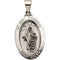 14k White Gold Hollow Oval St. Jude Medal (23.25x16MM)