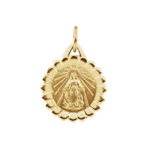 14k Yellow Gold Miraculous Medal (13x11 MM)