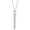 Diamond Bar Necklace in Rhodium-Plated 14k White Gold, 16-18" (.015 Ctw, Color H+, Clarity I1)