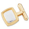 18k Yellow Gold, Platinum Rectangle Cuff Link (Single Cuff Link) 14x16MM