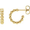 Beaded J Hoop Earrings, 14k Yellow Gold (17mm)