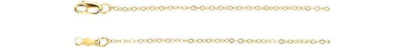 1.2mm 14k Yellow Gold Cable Chain Bracelet, 7"