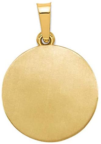 14k Yellow Gold Satin St. Michael Medal Pendant (17X15 MM)