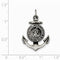 Sterling Silver Antiqued Satin St Christopher Anchor Medal Charm Pendant (33X20 MM)