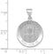 Rhodium-Plated 14k White Gold Satin and Polished Pope Francis Medal