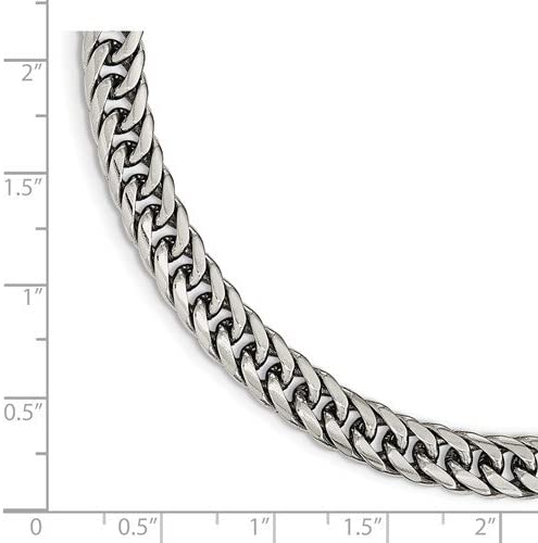Men's Stainless Steel Double Curb Chain Bracelet, 9 Inches