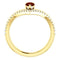 Mozambique Garnet Pear and Diamond Chevron 14k Yellow Gold Ring (.145 Ctw,G-H Color, I1 Clarity)